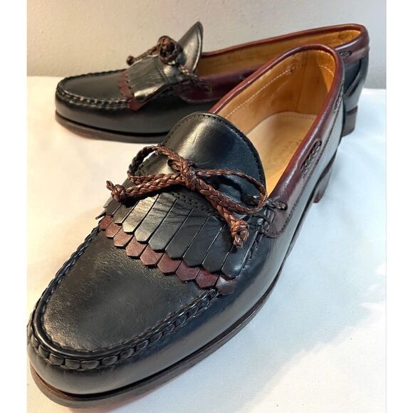 Footjoy Kiltie Tassel Loafers Black/Brown Men’s Shoes Size 9 Medium - Picture 6 of 12